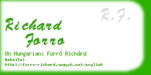 richard forro business card