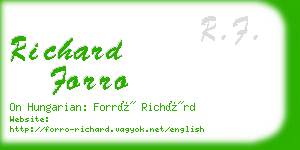 richard forro business card